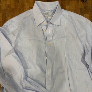 Men's Charles Tyrwhitt Blue/White Striped Shirt in Great Condition